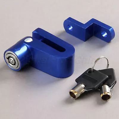 Anti-theft Motorcycle Dirt Bike ATV Aluminum Disc Brake Wheel Lock 2 Keys Blue • $7.57