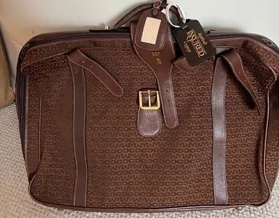 Vintage Mark Cross Leather & Canvas Luggage Priced To Sell! Luxury Rich Look  • $110