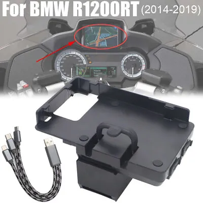 Mobile Phone Holder GPS Navigation Bracket USB Charger For BMW R1200RT 2014-19 • $32.98