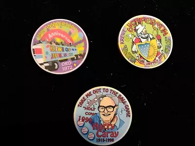 Set Of 3 K Of Jefferson Poker Chip Doubloons 1997 1998 & 1999 - Mardi Gras • $12