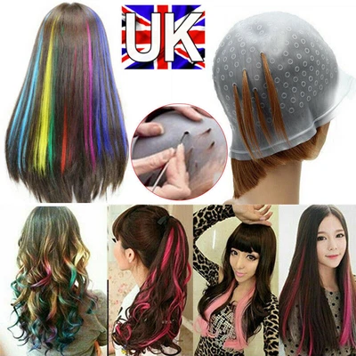 £4.45 • Buy 2pc Reusable Silicone Dye Hat Cap For Hair Color Highlighting Hairdressing Hook