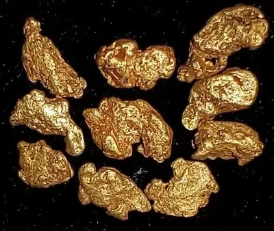 10 Natural GOLD NUGGETS Flakes Bright Shiny Placer Gold Miner Direct California • $65