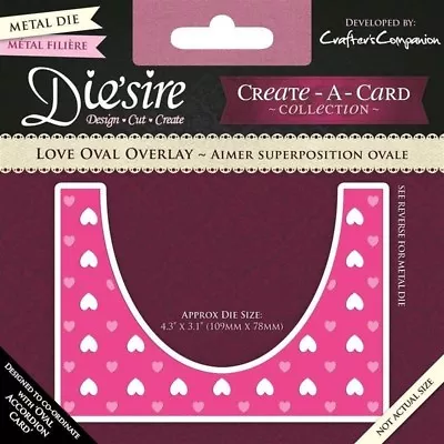 SHOP CLEARANCE Die'sire Create-a-Card Metal Die - Love Oval Overlay  New • £2