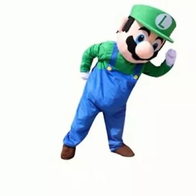 Super Mario Green Mascot Costume Cosplay Party Fancy Dress Brothers Suits Adult • $59.99