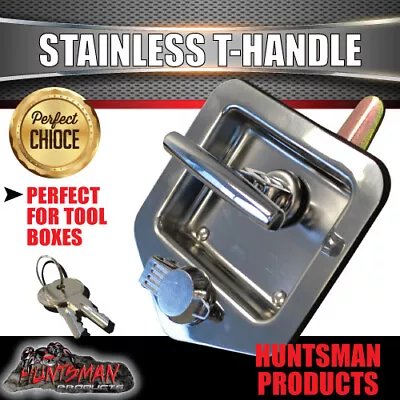 T Handle Lock With Studs Stainless Steel Flush Mount Tool Box Camper Trailer • $31