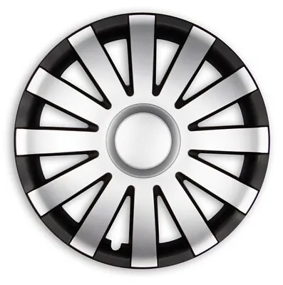 Hubcaps Agat 15 Inch #71 IN Black Silver 4x Premium Design Hub Caps • $163.11