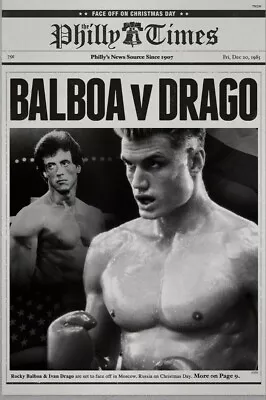 Rocky 4 Newspaper Headline Poster 13x19 Art Print Balboa Drago High Quality • $14.75