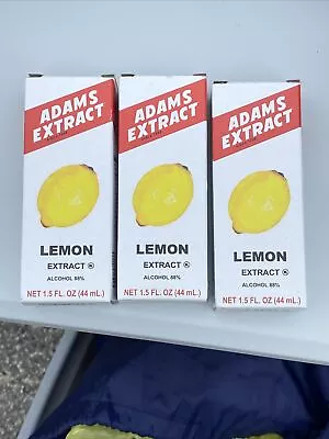 Adams Lemon Extract 1.5oz Bottles (Pack Of 3) Expires 2/1/2027 • $19.99