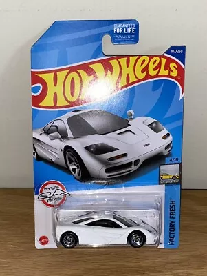 Hot Wheels Mclaren F1 White Sports Car Factory Fresh 4/10 #107/250 Ryu’s Rides • $7