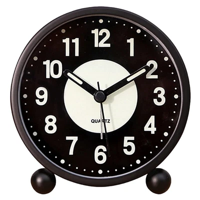 £13.72 • Buy Alarm Clock Luminous 4 InchRound Silent Analog Table Clock Non-Ticking,Battery O