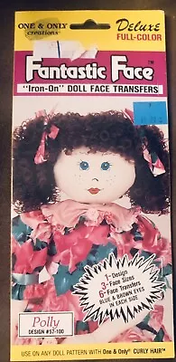 VTG 1992 Fantastic Face Iron-On Transfers Doll Face Polly 6 Transfers #57-100 • £7.59