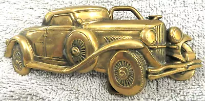 NOS Vintage ANTIQUE CAR Solid Brass Belt Buckle 1970'S MERCEDES BENZ ROLLS ROYCE • $30