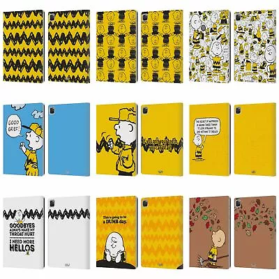 OFFICIAL PEANUTS CHARLIE BROWN LEATHER BOOK WALLET CASE COVER FOR APPLE IPAD • £24.95