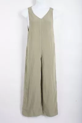 Zara Womens Oversized Jumpsuit Linen Blend Small S Green 7753/743 NWT • $31.99