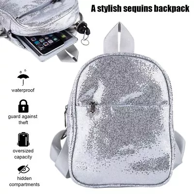 Fashion Women Girls Sequins Backpack School Travel Rucksack Handbag Shoulder Bag • $11.82