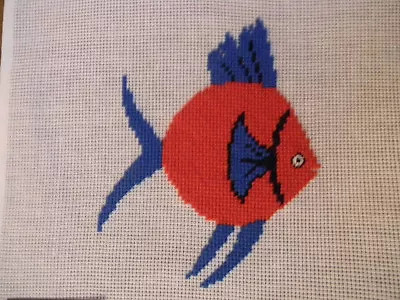 Elsa Williams Hand Embroidered Pre-worked Fish Needlepoint Madeira JCA New 12x12 • $19.99