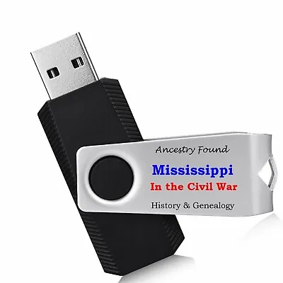 Mississippi Civil War Books History & Genealogy - 17 Books On USB Flash Drive • $10.95