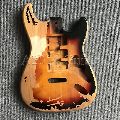 Unfinished ST Vintage Relic Electric Guitar Body ASH HSH Pickups Groove • $126