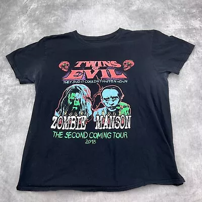 Twins Of Evil T-Shirt Men ZOMBIE MASON SECOND TOUR 2018 Black Concert Rock • $22.97