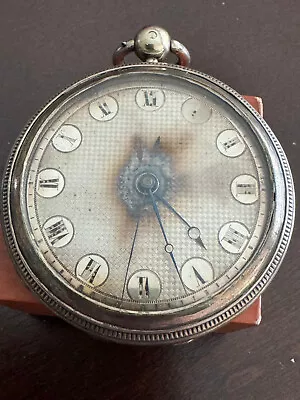 Vintage Huge 62mm Silver Double Barrel Pocket Watch With Stop Chronograph Kw/ks • $495