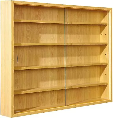£75.19 • Buy Modern Wall Display Cabinet Glass Laminated Models Collections Shelf Black White