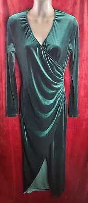 Women's Velvet Long Dress Long Sleeve Sexy V-Neck A-Line Elegant Evening • $23.49