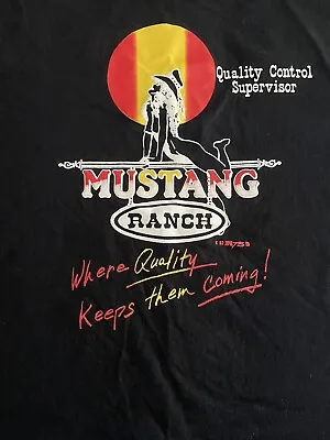 Vintage 1984 Mustang Ranch Quality Control Supervisor Black XL Tee Shirt EUC • $32.99