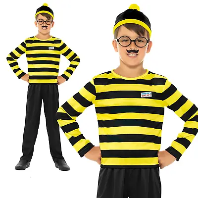 Where's Wally Odlaw Costume Adult Mens World Book Week Day Fancy Dress Age 4-14 • £11.99