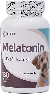 K9 Select Melatonin For Small Dogs 1Mg - 180 Beef Flavored Tablets - Canine Sle • $24.89