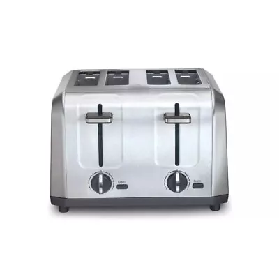 4 Slice Toaster Brushed Stainless Steel - 24714，Easily Toast Thicker Bread Hot • $31.49