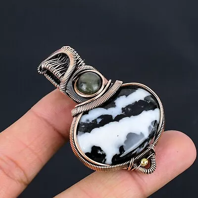 Buffalo Turquoise Labradorite Gemstone Copper Wrapped Pendant Jewelry LC-239 • $20.99