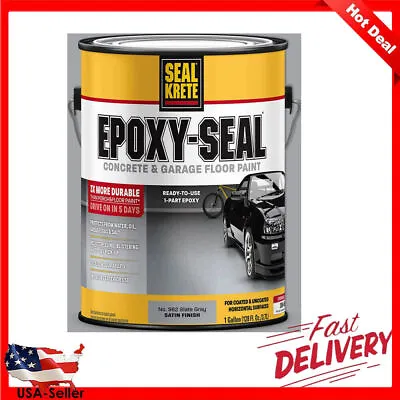 Epoxy Seal Concrete Garage Floor Paint Uv Resistant Resists Scuffing Slate Gray • $39.97