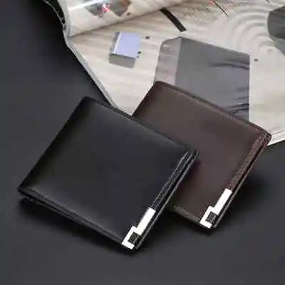 £4.99 • Buy Wallet Card Holder Mens Leather Metal RFID Blocking Slim Men Credit Money Clip