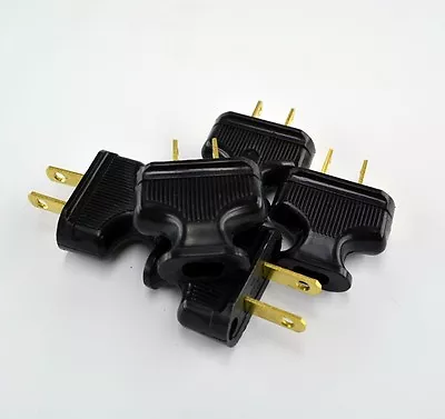 5-Pack Vintage BLACK Antique Style Electrical Plug - Lamp Cord - Lamp Rewire • $17.45