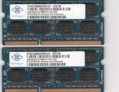 8GB (2x 4GB Kit) Lenovo ThinkPad T410s T410si T500 T510 T510i DDR3 Laptop Memory • $19.95