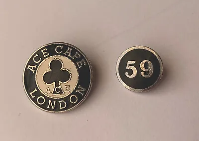 Rare Vintage Duo Of Ace Cafe London Badge & The ‘59’ Small Badge • £34