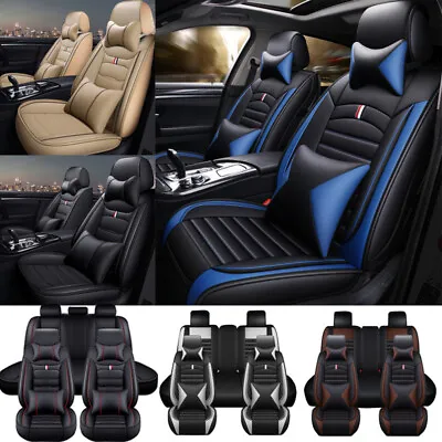 Car Seat Covers Leather Full Set 5-Seats Front Rear For Honda CR-V Civic Accord • $89.90