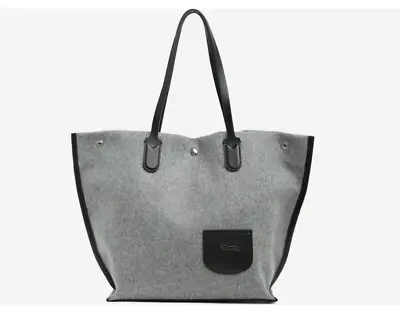 Longchamp Roseau Essential Large Wool W/ Russian Leather Tri Open Tote MSRP$460 • $237.25