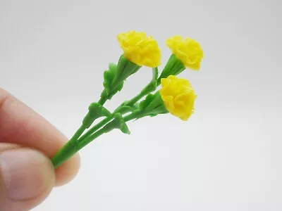 1 Pc Miniature Marigold Flower Clay Miniature Dollhouse Handmade Decor 1:12 • $1.96