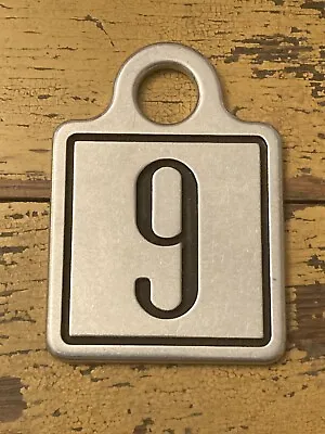 Number 9 Cattle Tag Vintage Numbered Keychain Tag Large Metal Cow Tag Fob Farm • $19.98
