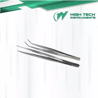 2 College Cotton Plier Tweezers Stainless Steel Lab Forceps For Microscopic Task • $6.99