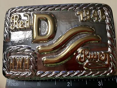 John Wayne Gold/Nickel Red River D Belt Buckle 1946 Movie Westerns Howard Hawks  • $60