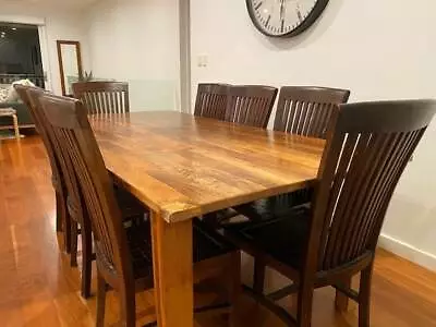$695 • Buy Hardwood 8-seater Dining Table And Chairs
