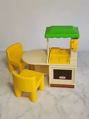 Little Tikes Dollhouse Party Kitchen & 2 Chairs Vintage Accessory With Phone • $14.99