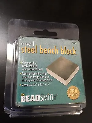 Beadsmith Steel Bench Block BB22 Flat Anvil Jewelers Tool 2.5 X 2.5  X 3/4    • $16.45