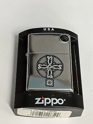 Zippo 2005 Celtic Cross Polished Chrome Lighter Sealed In Box R392 • $24.99