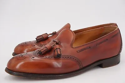 Vintage | Edward Green Uk 8.5 E 9 Wing Tip Kiltie Loafer Chestnut Tan 184 • $288