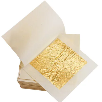 24K Gold Leaf Edible Gold Foil Sheets For Cake Deco Arts Craft Paper Painting • £8.93