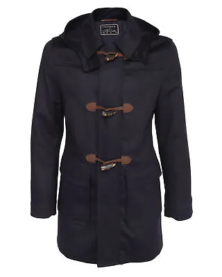 NWT STEINBOCK DUFFLE COAT Monrgomery Jacket Loden Wool Navy Luxury Austria 52 • $349.30