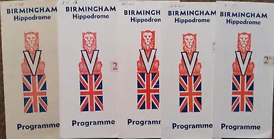 Birmingham Hippodrome WWII X5 Variety Programmes Max Wall Jimmy James Etc • £9.99